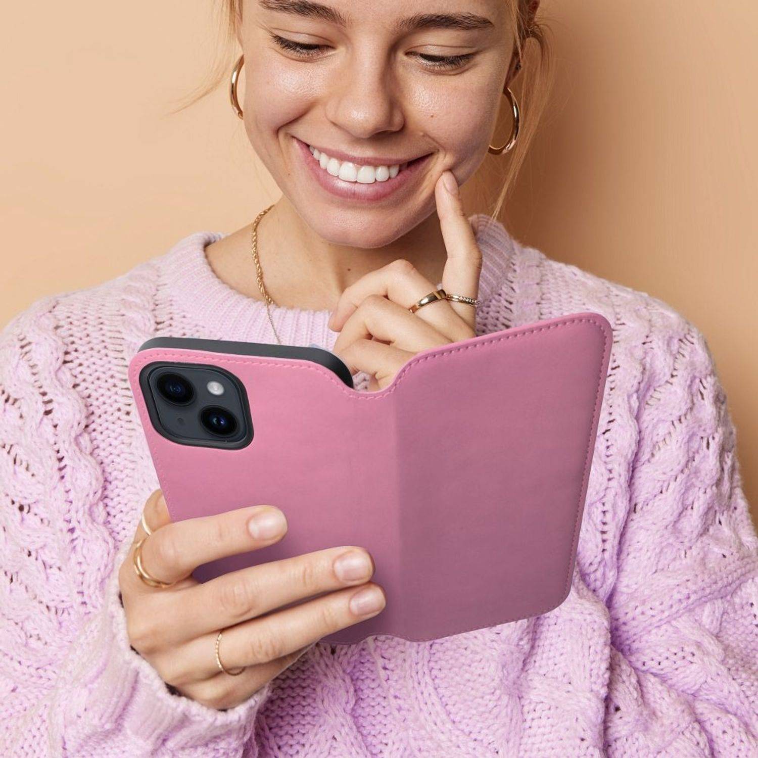 Hülle kompatibel mit Samsung Galaxy A03 Kunstleder Handyhülle - Handy Case Rosa