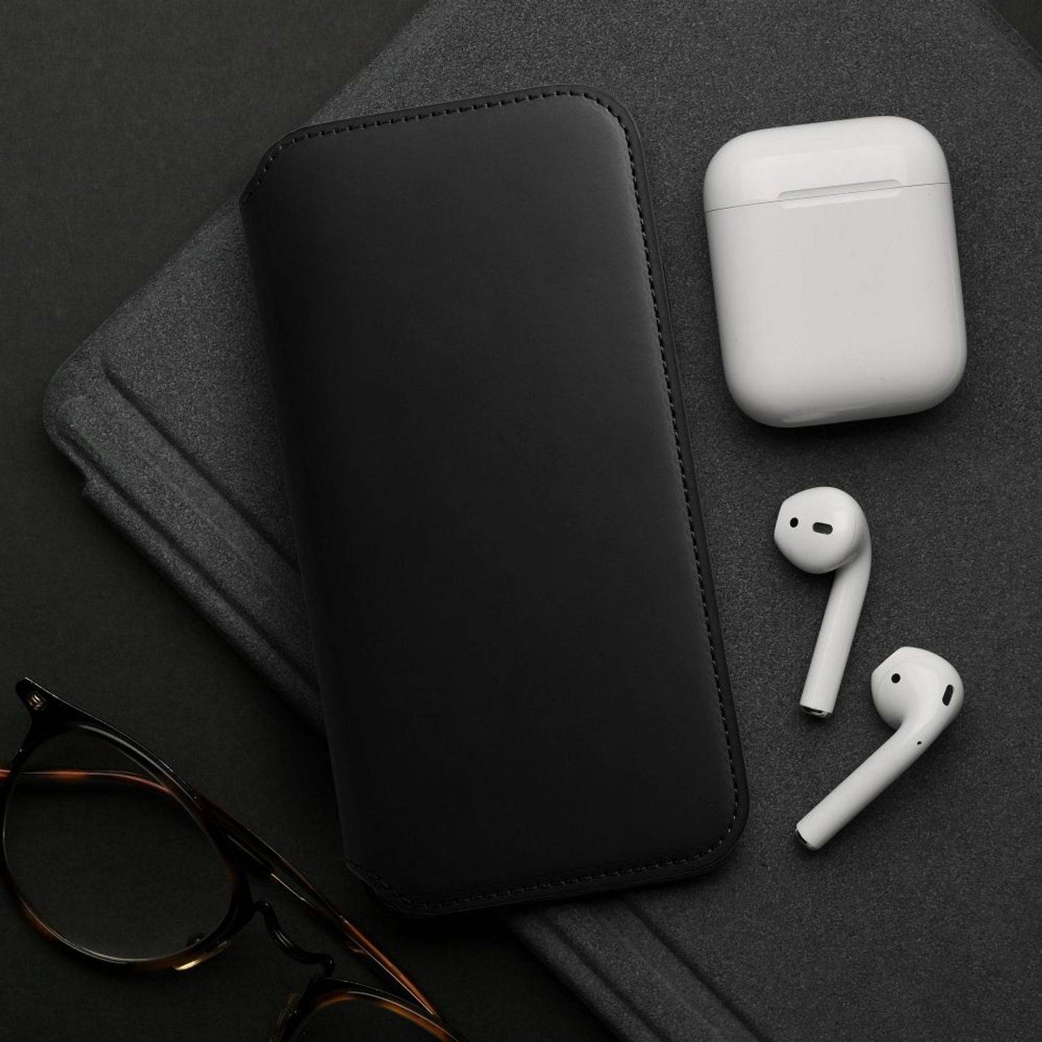 Hülle kompatibel mit Samsung Galaxy A33 5G Kunstleder Handyhülle - Handy Case Schwarz