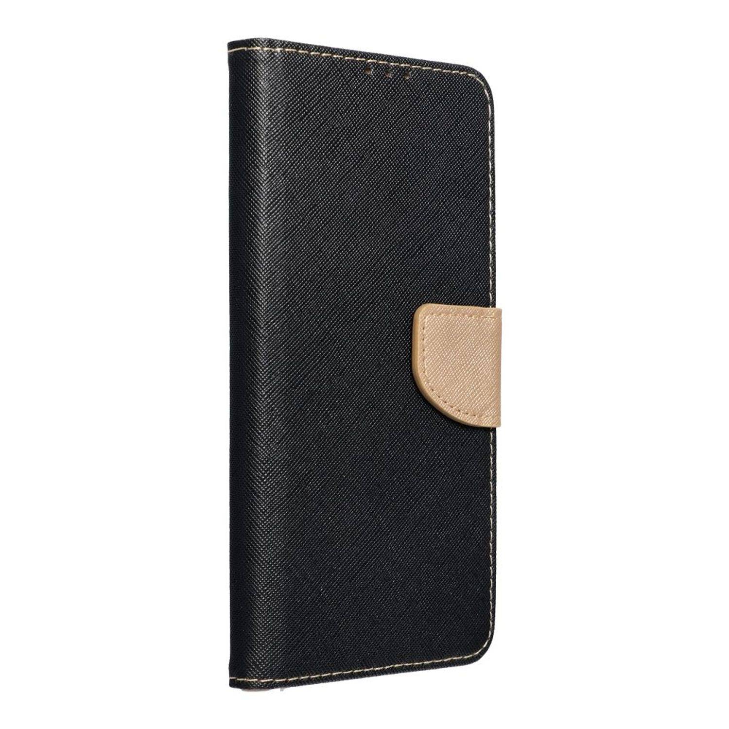 Hülle kompatibel mit Samsung Galaxy S23 Plus Kunstleder Handyhülle - Handy Case Schwarz Gold