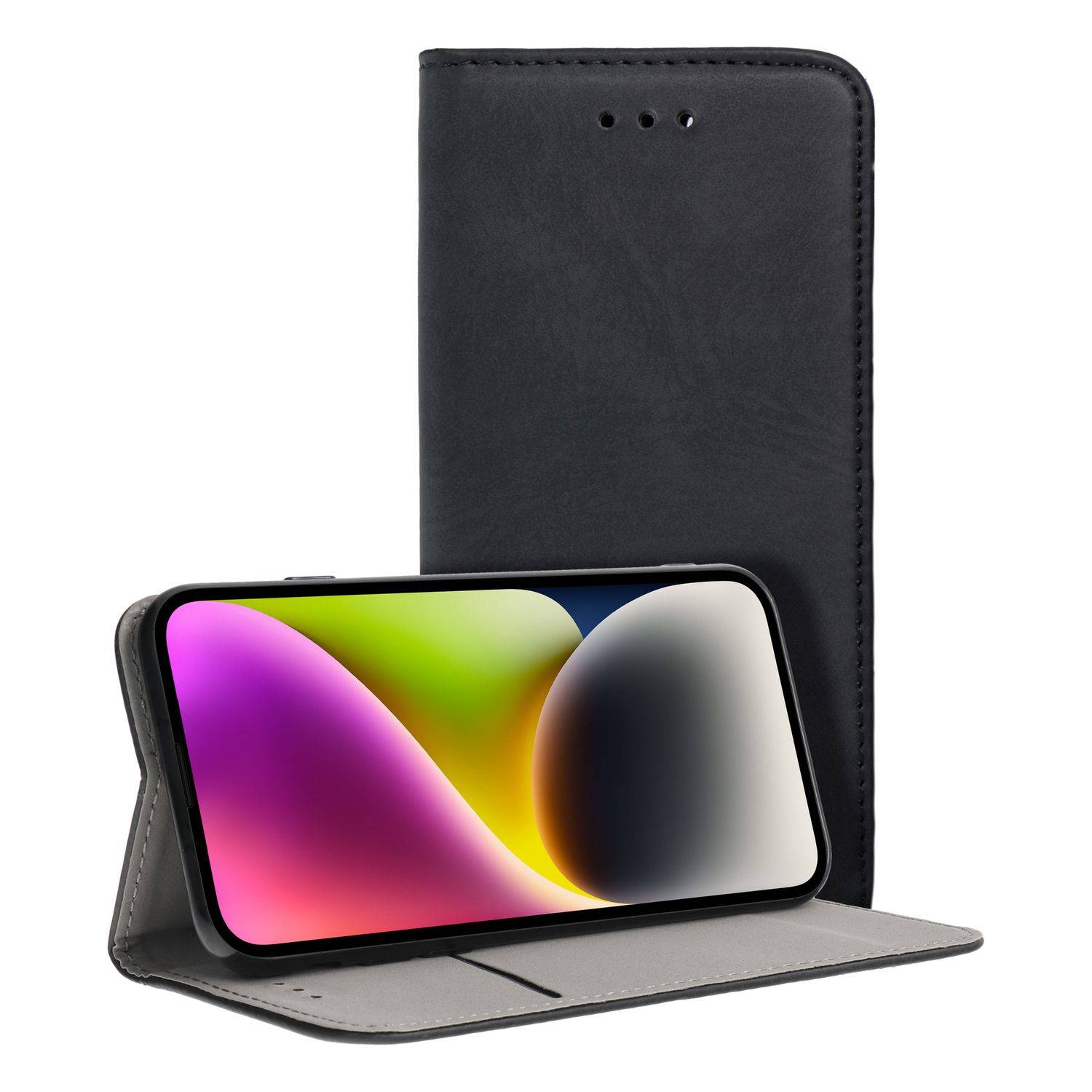 Hülle kompatibel mit Samsung Galaxy S23 Plus Kunstleder Handyhülle - Handy Case Schwarz