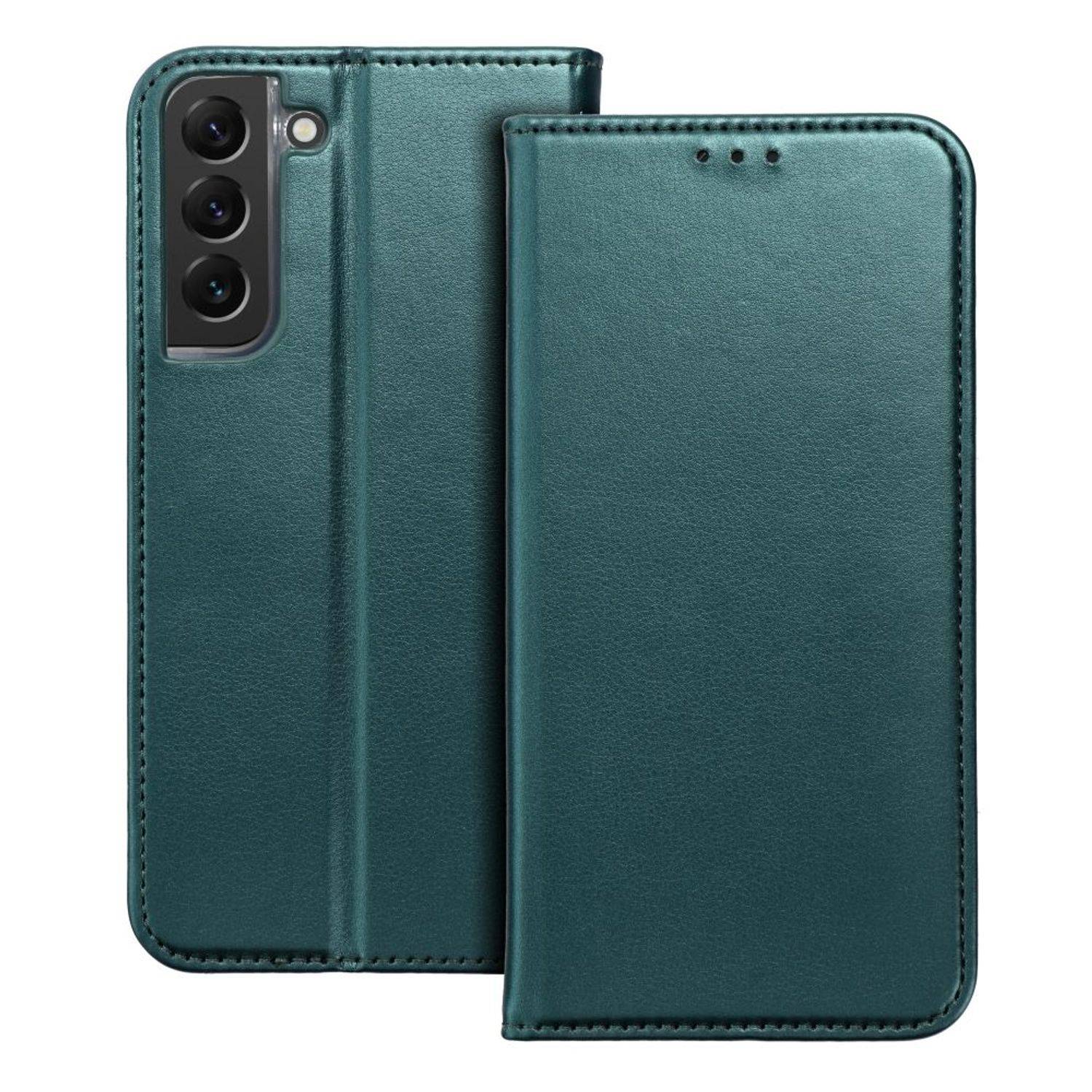 Hülle kompatibel mit Samsung Galaxy S23 Ultra Kunstleder Handyhülle - Handy Case Dunkel Grün