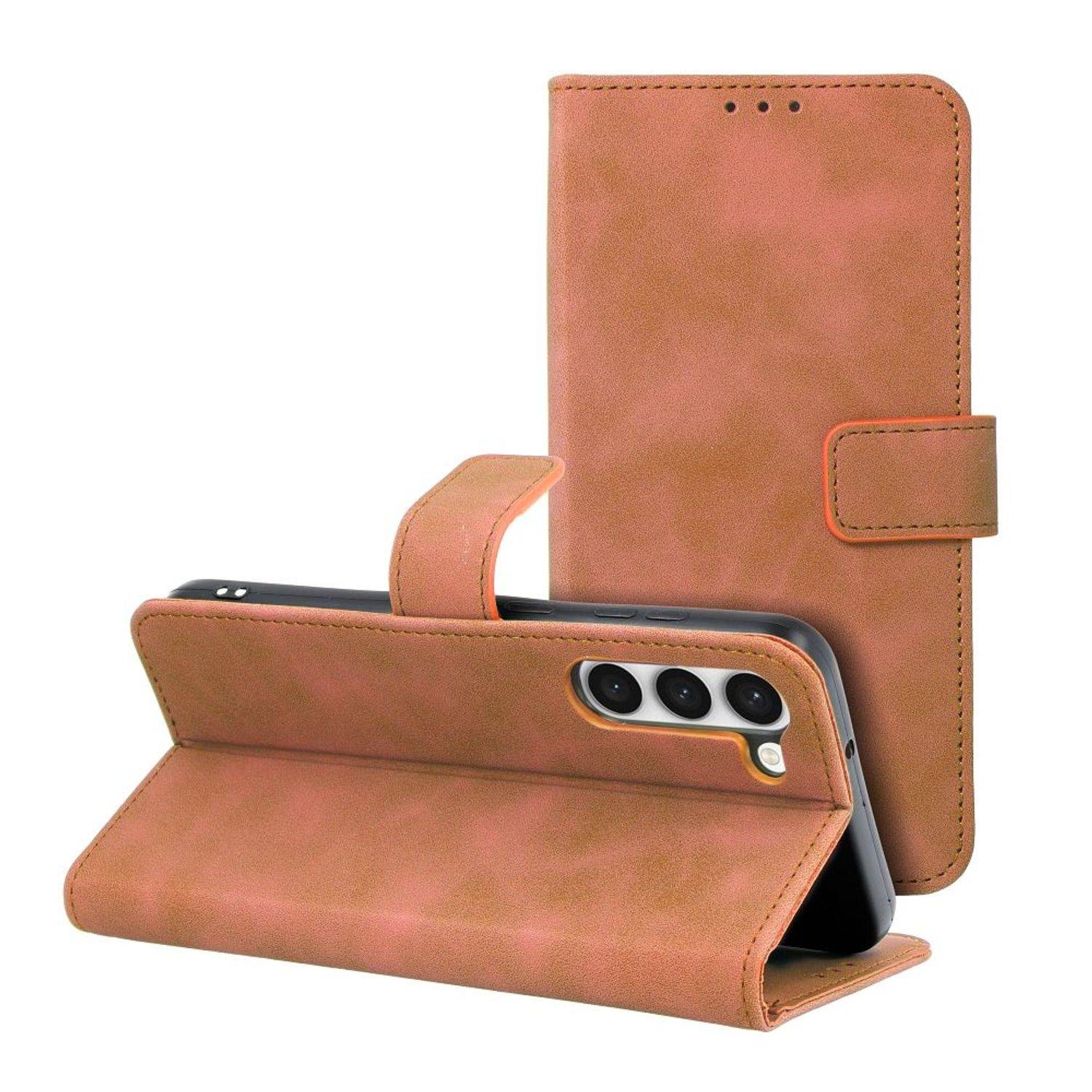 Hülle kompatibel mit Samsung Galaxy S23 Ultra Kunstleder Handyhülle - Handy Case Braun