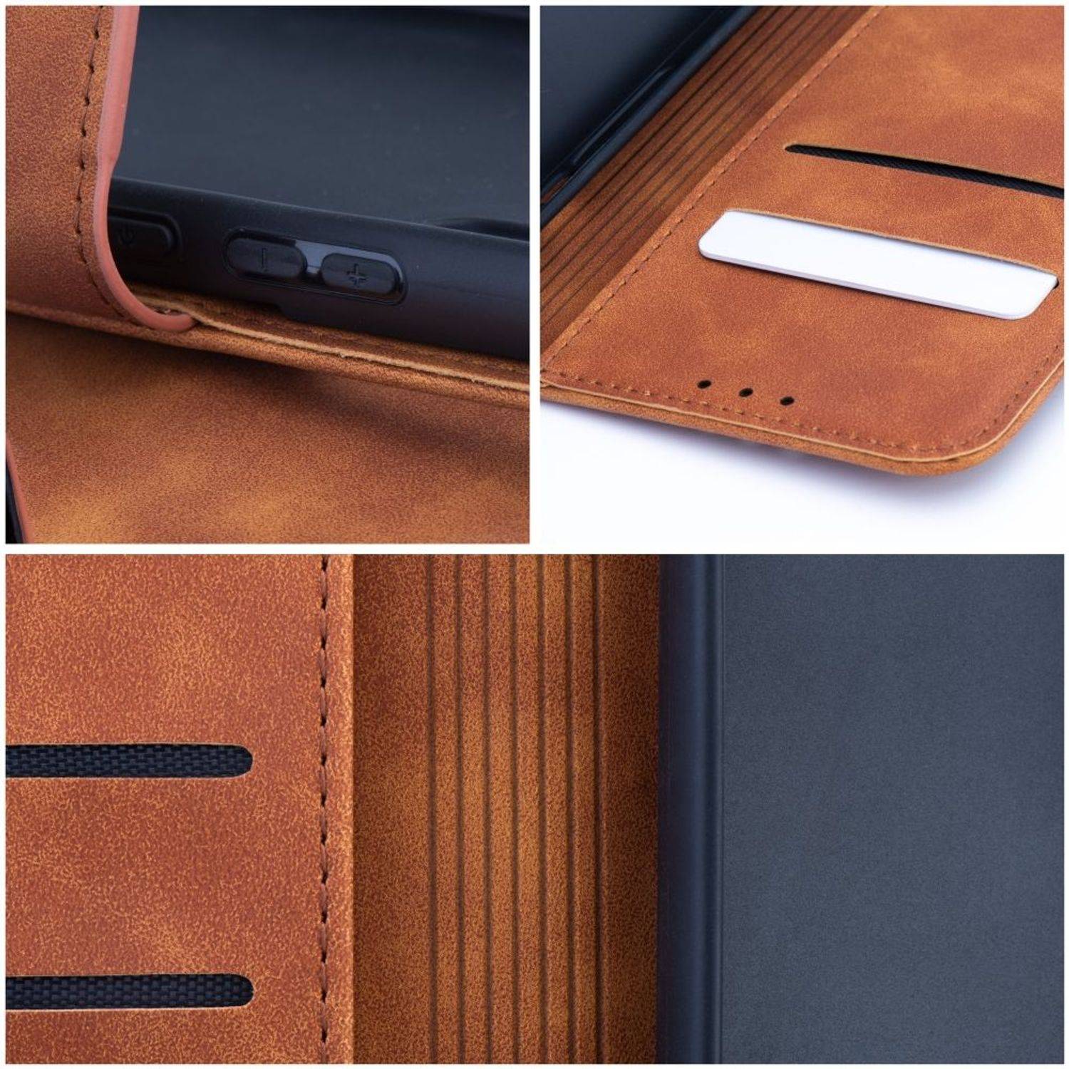 Hülle kompatibel mit Samsung Galaxy S23 Ultra Kunstleder Handyhülle - Handy Case Braun