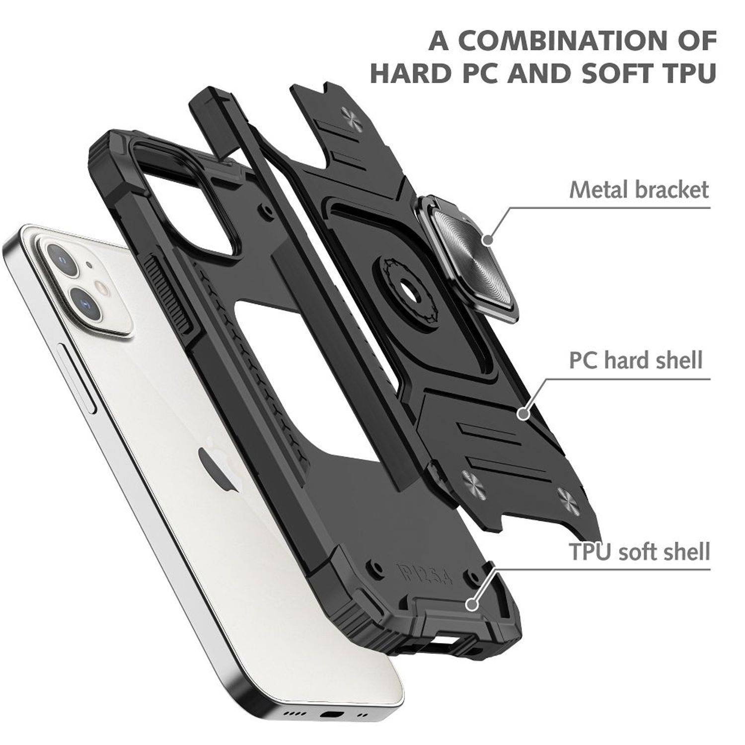 Hülle kompatibel mit Xiaomi Redmi 11 Kunststoff Soft Handyhülle - Handy Case Schwarz