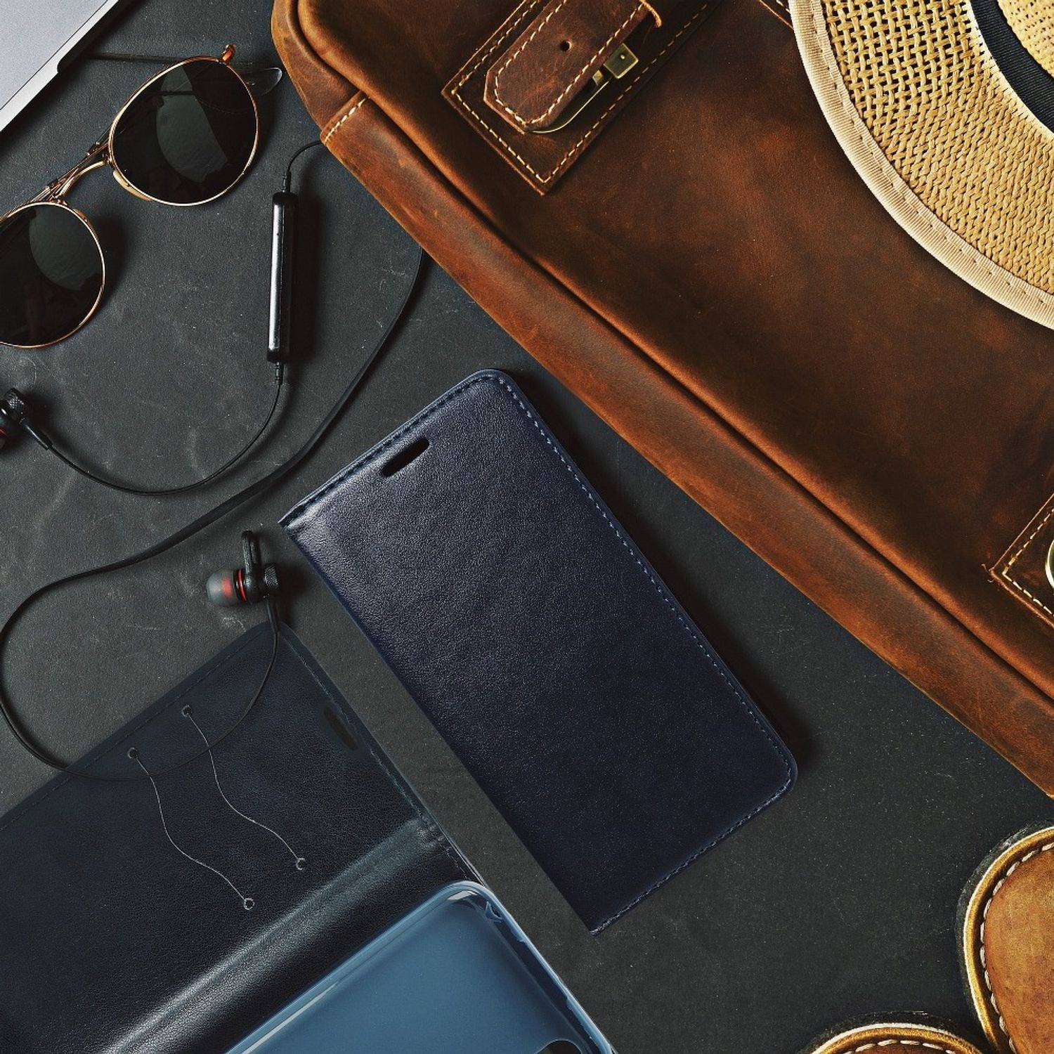 Hülle kompatibel mit Samsung Galaxy A21s Kunstleder Handyhülle - Handy Case Blau