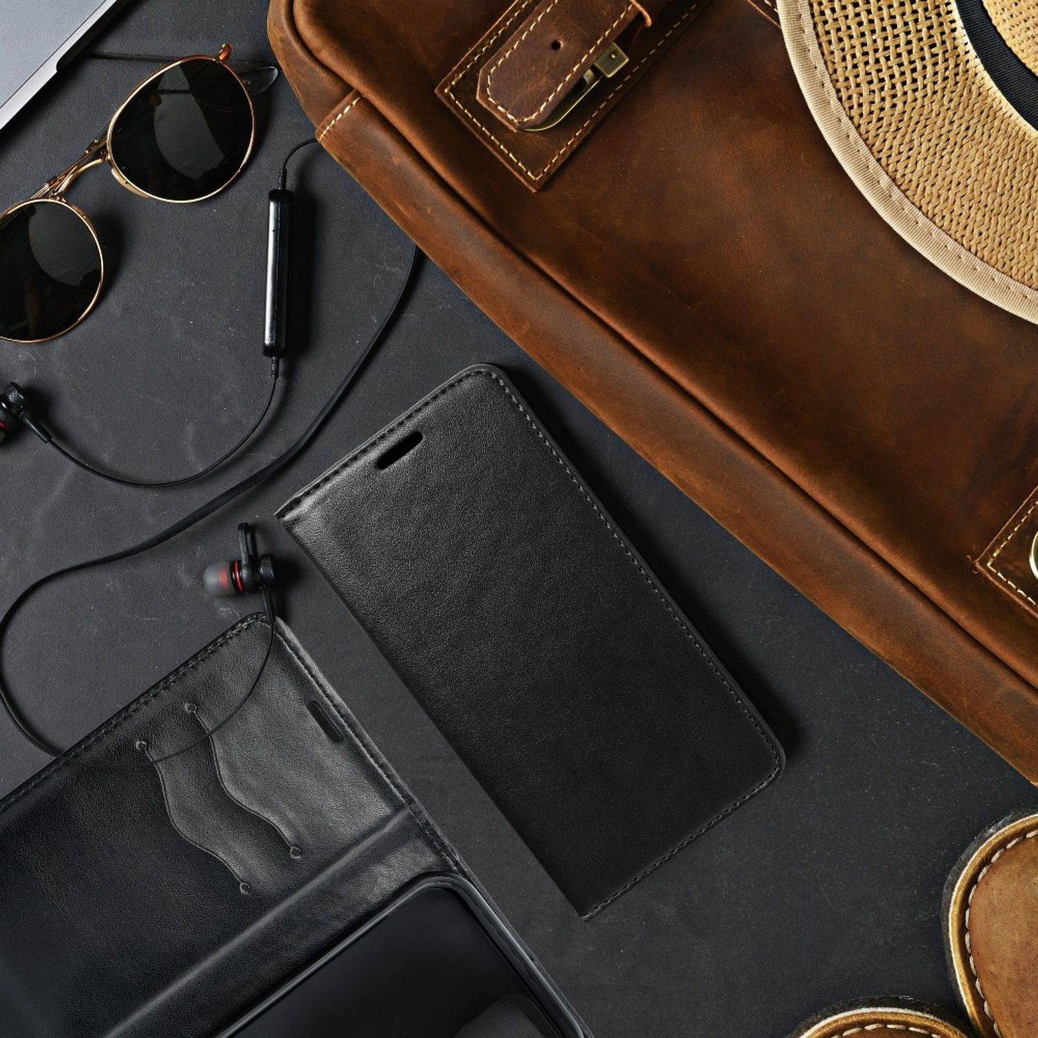Hülle kompatibel mit Xiaomi Mi Note 10 Lite Kunstleder Handyhülle - Handy Case Schwarz