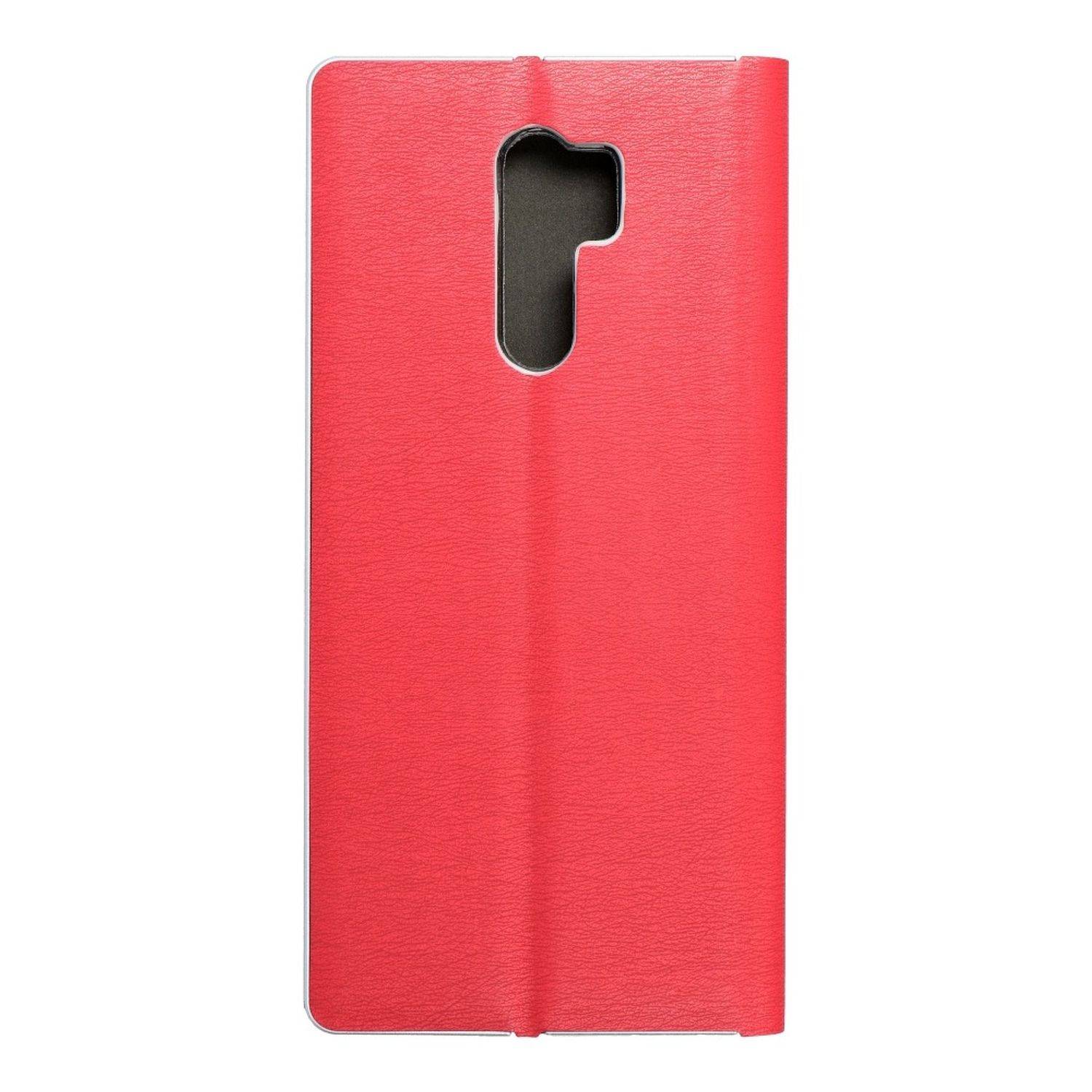 Hülle kompatibel mit Xiaomi Redmi 9 Kunstleder Handyhülle - Handy Case Rot