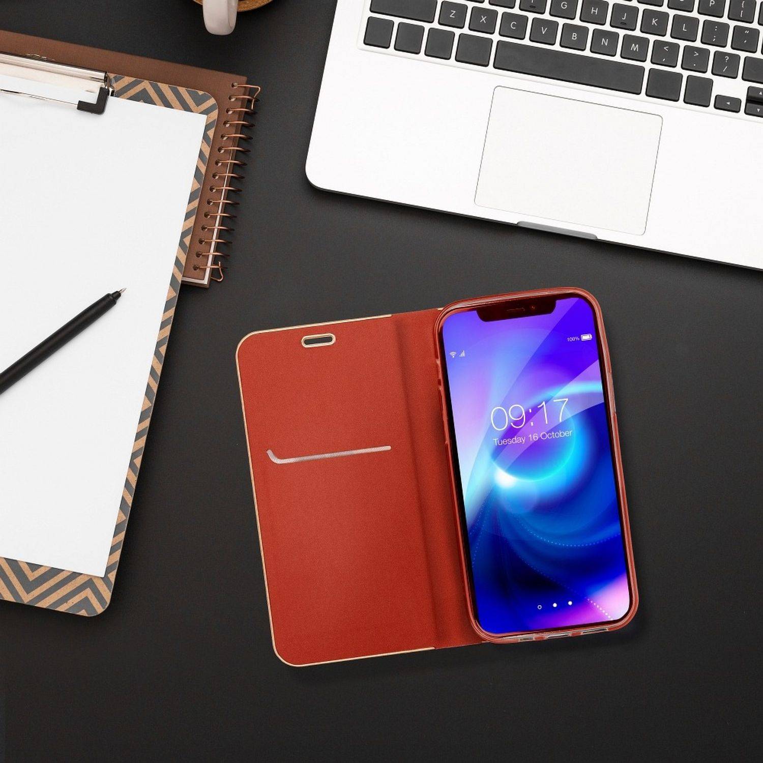 Hülle kompatibel mit Samsung Galaxy A22 5G Kunstleder Handyhülle - Handy Case Rot