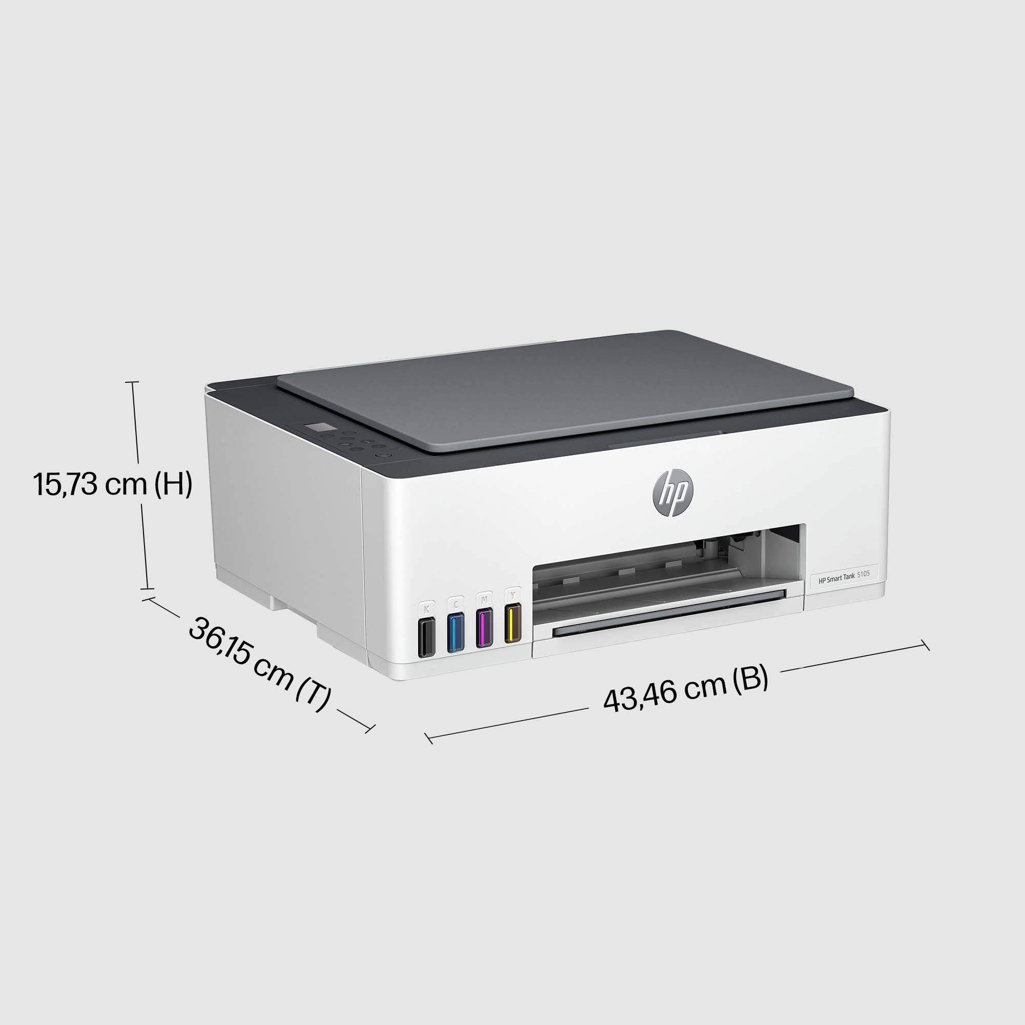HP Smart Tank 5105 Multifunktionsdrucker Tintenstrahl Farbe A4 Drucker, Scanner, Kopierer Bluetooth®, Tintentank-System, WLAN