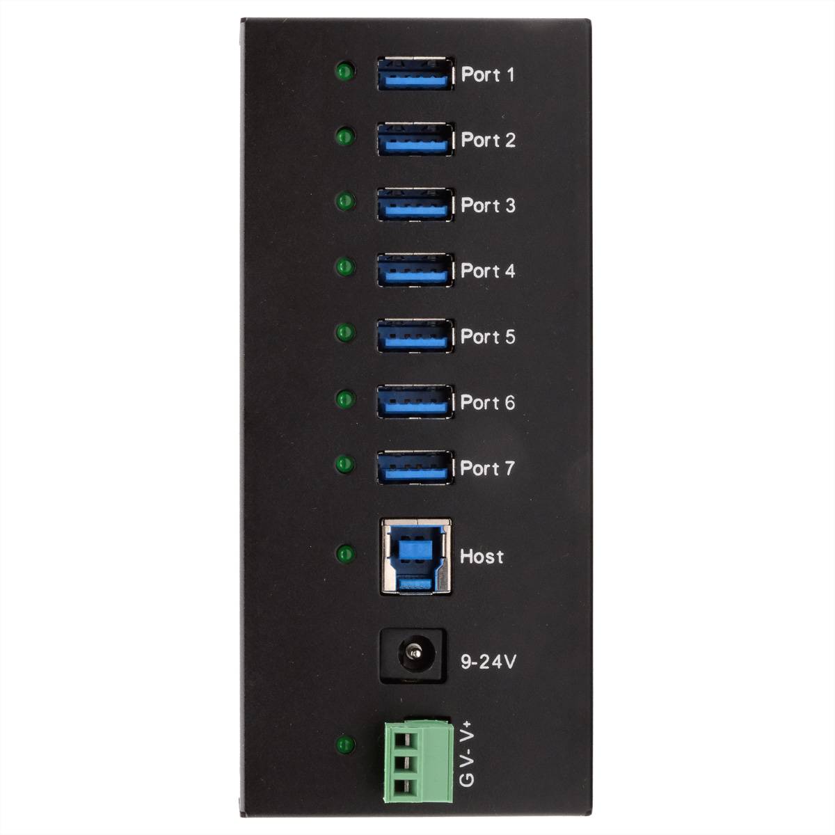 EXSYS EX-11247HMS 7 Port USB 3.2 Gen 1 HUB Din-Rail Kit und Wand VIA VL813 Chipset