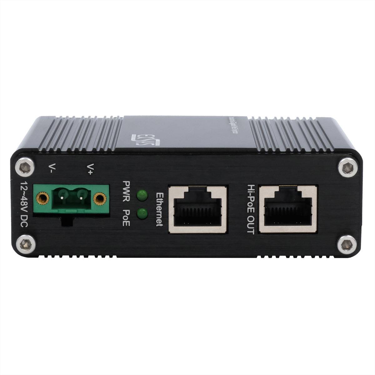 EXSYS PoE++ Gigabit Injektor 60W, -40°C bis +80°C, Gigabit Ethernet, 10,100,1000 Mbit/s, 10/100/1000, IEEE 802.3af, IEEE