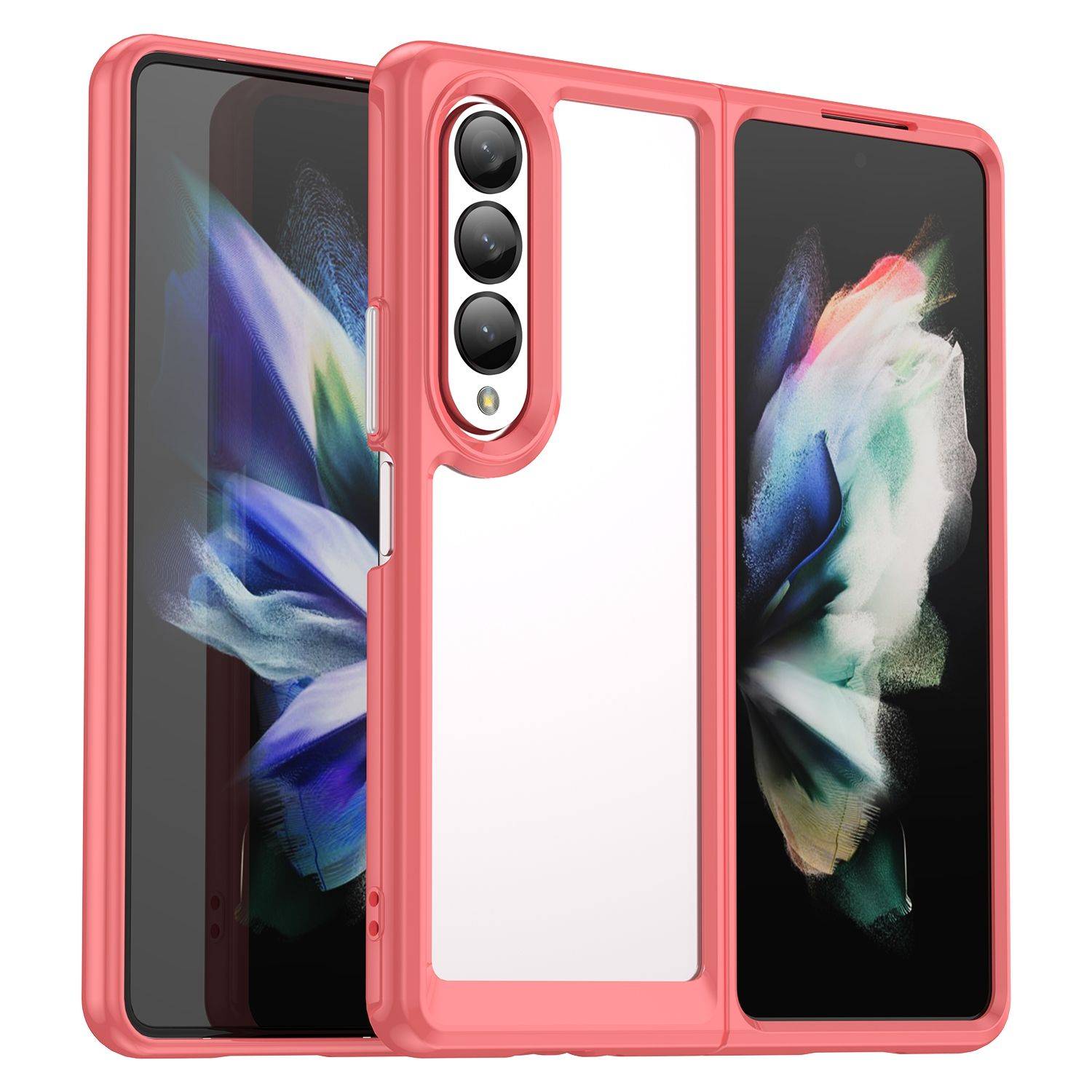 Hülle kompatibel mit Samsung Galaxy Z Fold4 5G Kunststoff Soft Handyhülle - Handy Case Rot