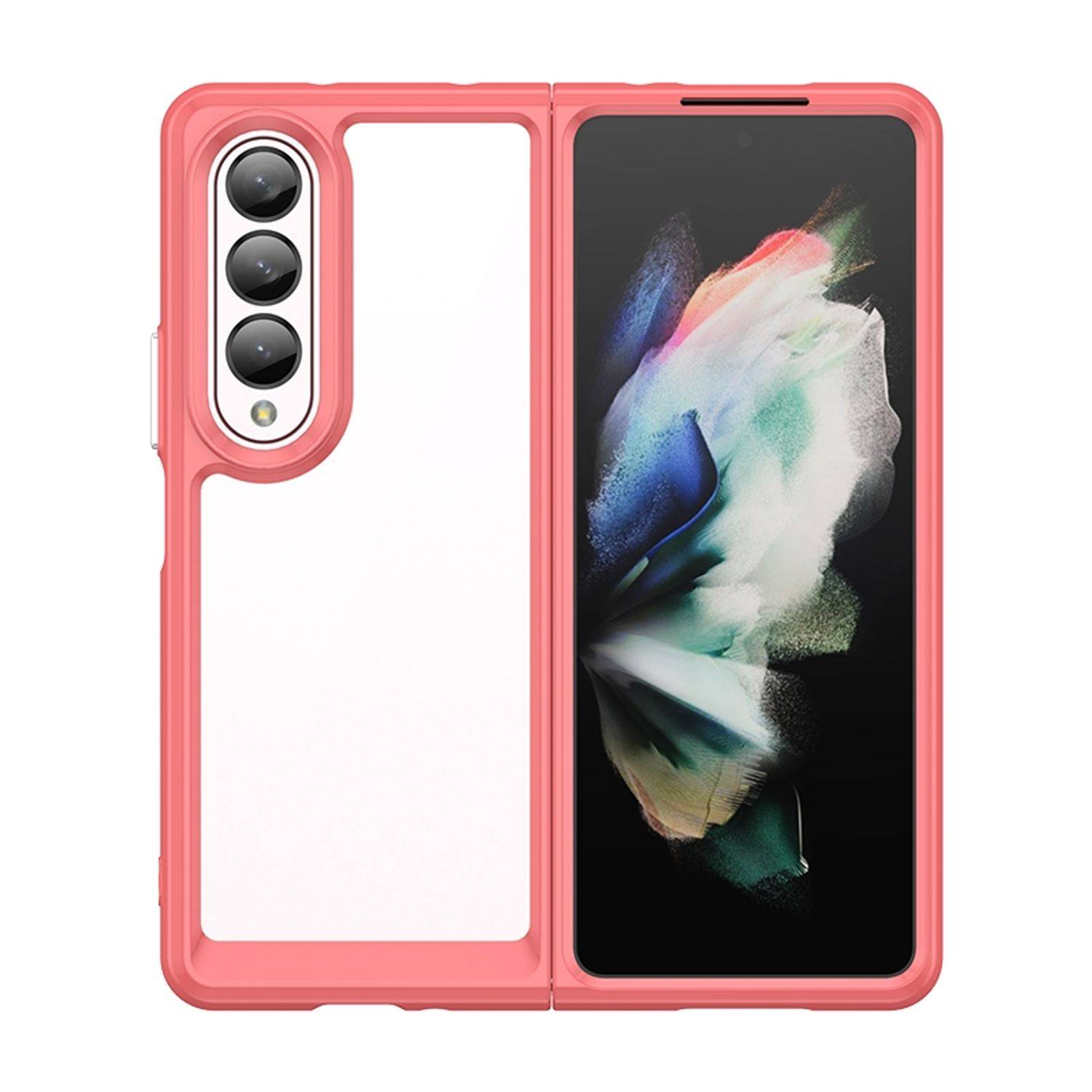 Hülle kompatibel mit Samsung Galaxy Z Fold4 5G Kunststoff Soft Handyhülle - Handy Case Rot