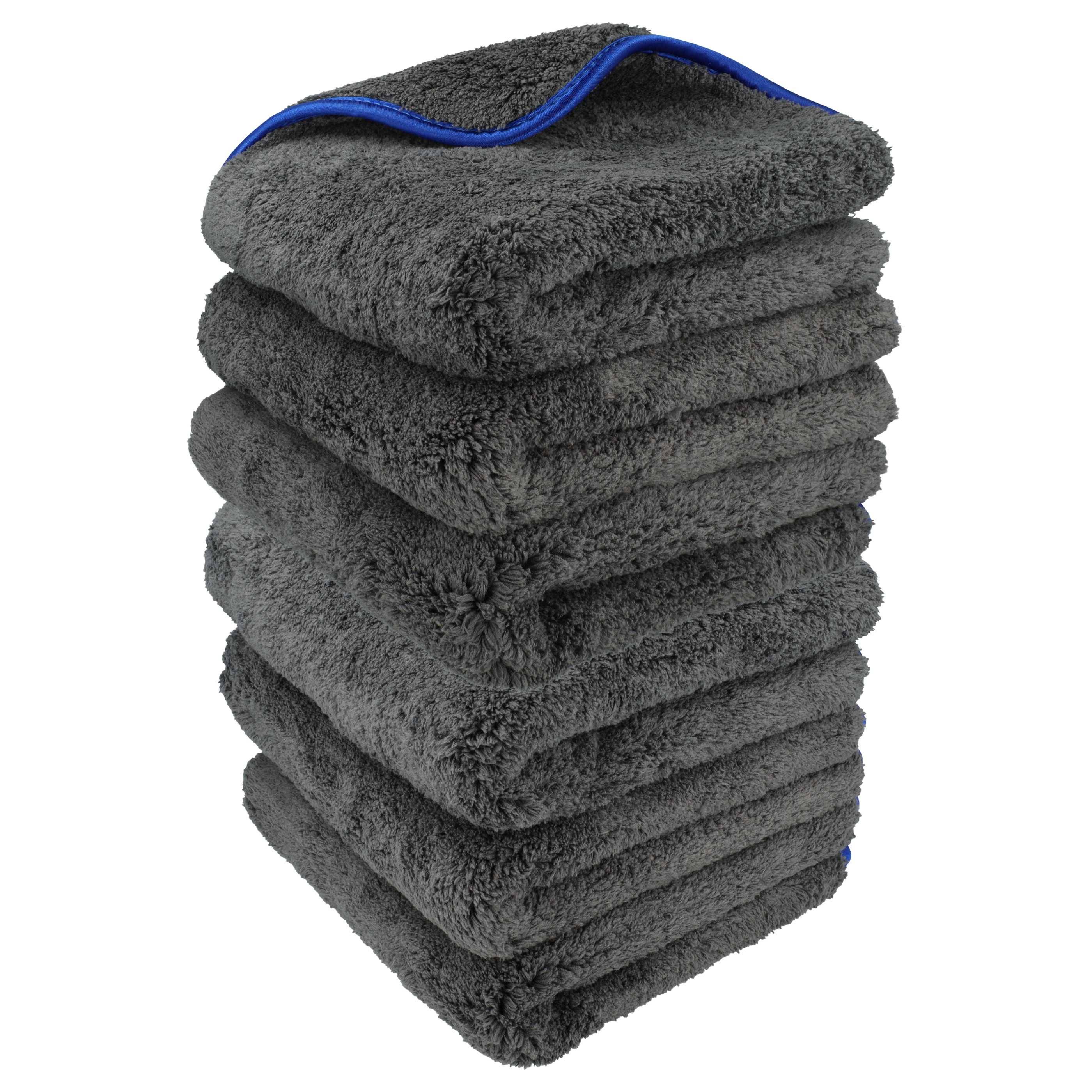 vhbw 6x Pflegetuch für Auto, Motorrad - Mikrofasertücher 42 x 22 cm, Waschbar, Wiederverwendbar Schwarz Blau