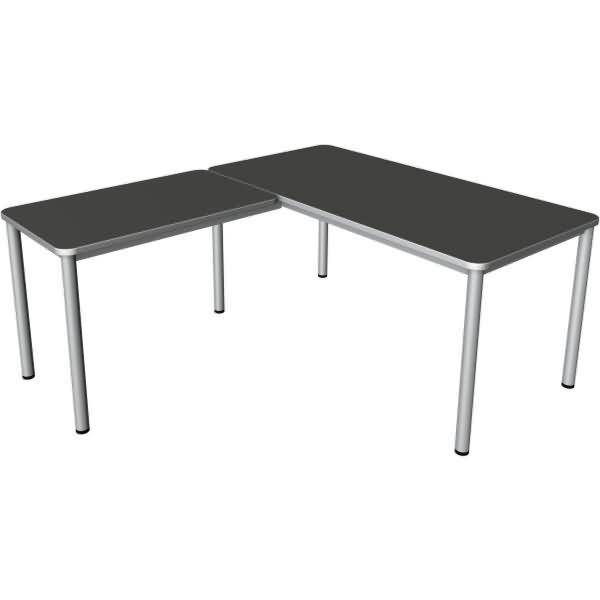 Schreibtisch + Anbautisch Prime 160x80/100x60cm anthrazit