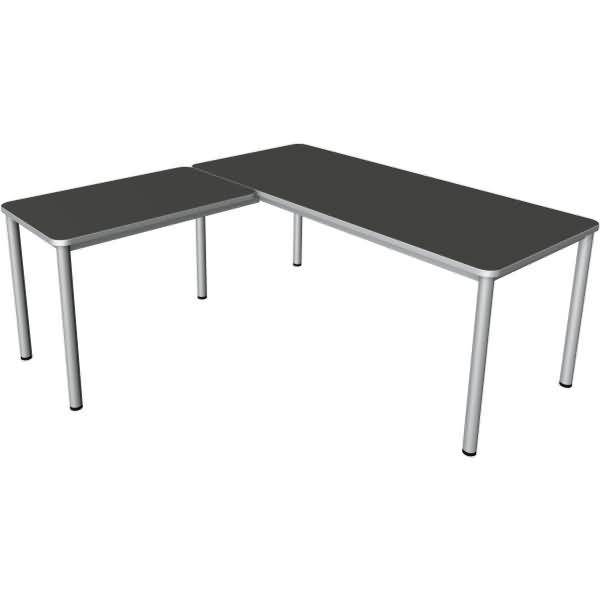 Schreibtisch + Anbautisch Prime 180x80/100x60cm anthrazit