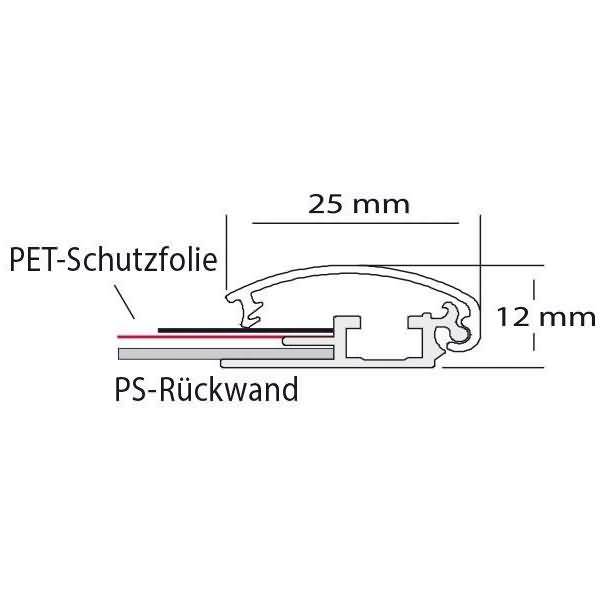Klapprahmen 25mm Gehrung A2 silber eloxiert