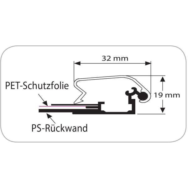 Klapprahmen 32mm Gehrung A1 silber eloxiert