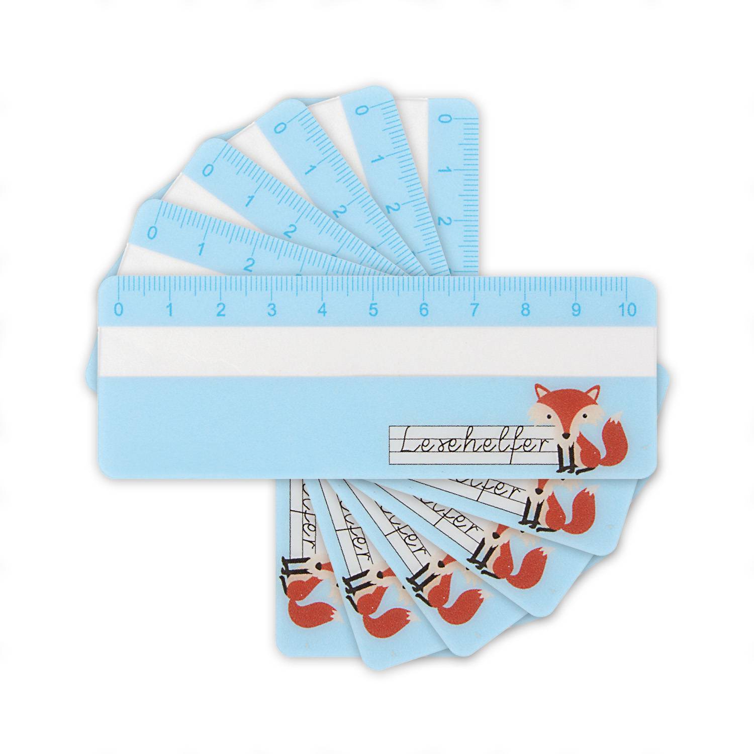 EDUPLAY 120591 Lesehelfer, 11 x 4 cm, hellblau (6er Pack)