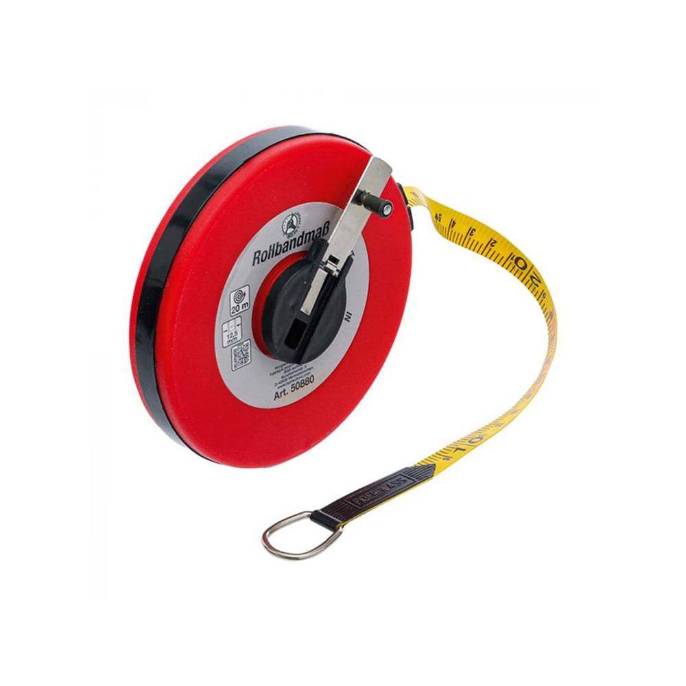 Rollbandmaß - Länge 20 m - mit einklappbarer Handkurbel