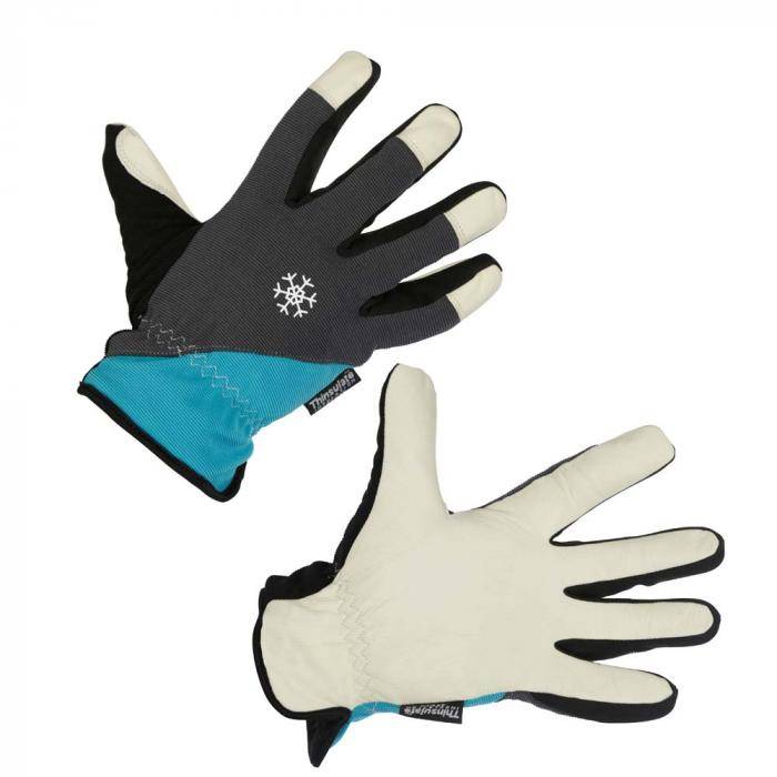 Winterhandschuh Polartex II - wasserabweisend - mit atmungsaktiver Membranschicht - türkis / grau - Größe 8 / M