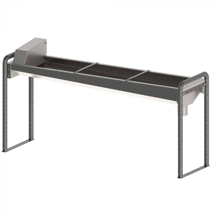 Trogtränke - Edelstahl - mit Bodengestell - Wasseranschluss G 3/4" - Innenlänge 190 cm - Fassungsvermögen 95 l