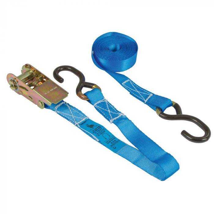 Ratschenzurrgurt - zweiteilig - Polyestergewebe - Breite 25 mm - Länge 6,0 m - max. Zugkraft 800 kg - blau
