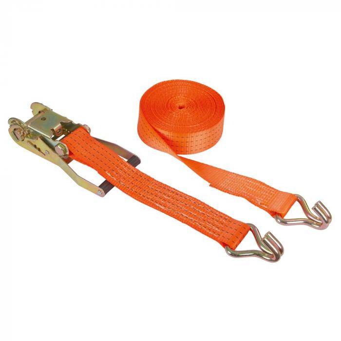 Ratschenzurrgurt mit Spitzhaken - Polyestergewebe - Länge 8 m - Breite 50 mm - orange