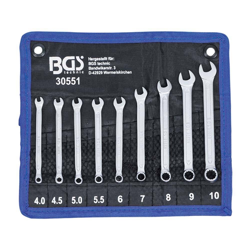Maul-Ringschlüssel-Satz -Zwölfkant - Schlüsselweite 4 bis 10 mm - 9-tlg.
