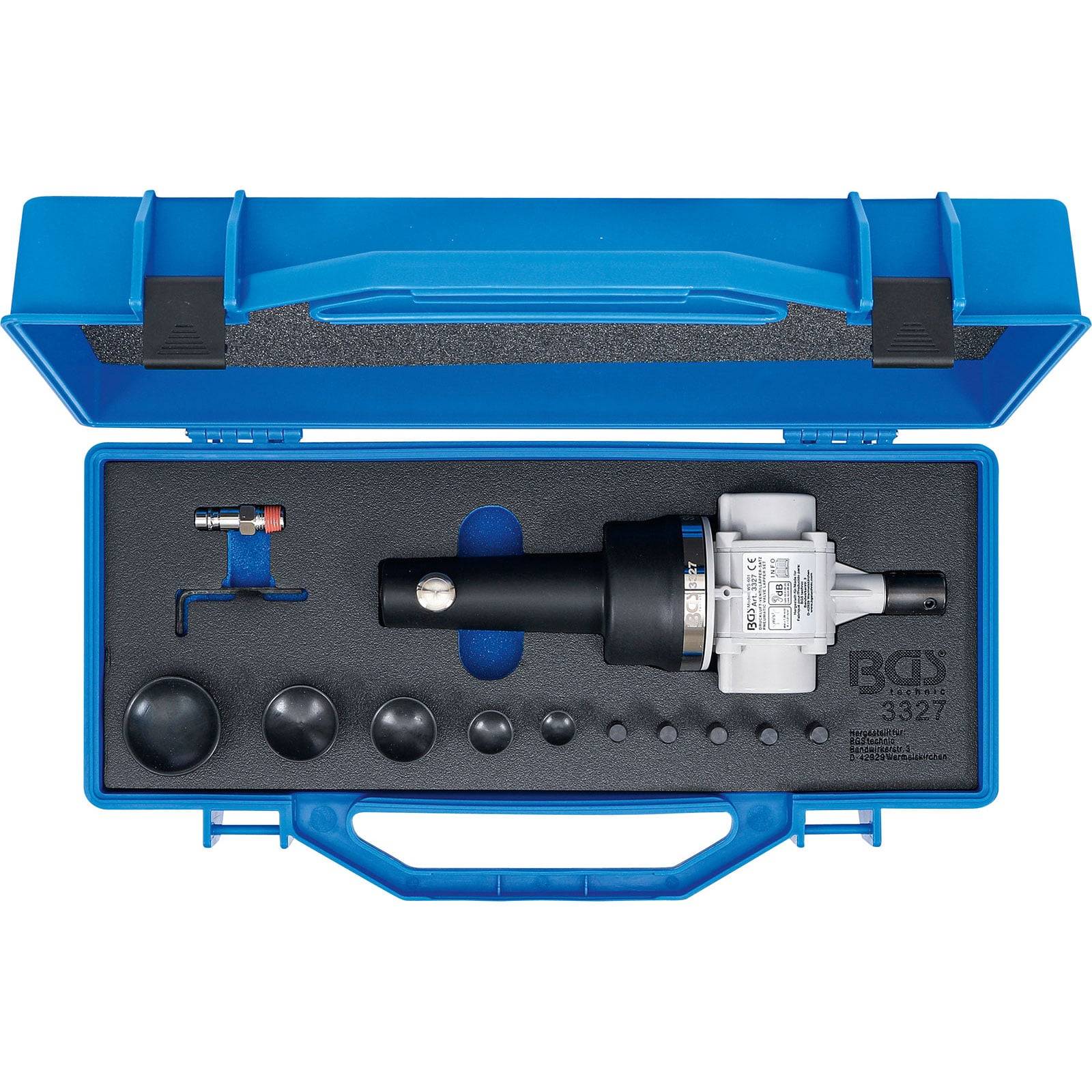 BCS 3327' professionelles Ölfilter-Werkzeugset mit blauer Tasche, enthält verschiedene Größen an Teilen und Adaptern für die Automobilwartung.