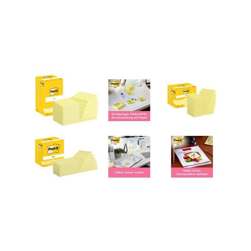 Post-it Haftnotizen notes, 51 x 38 mm, gelb