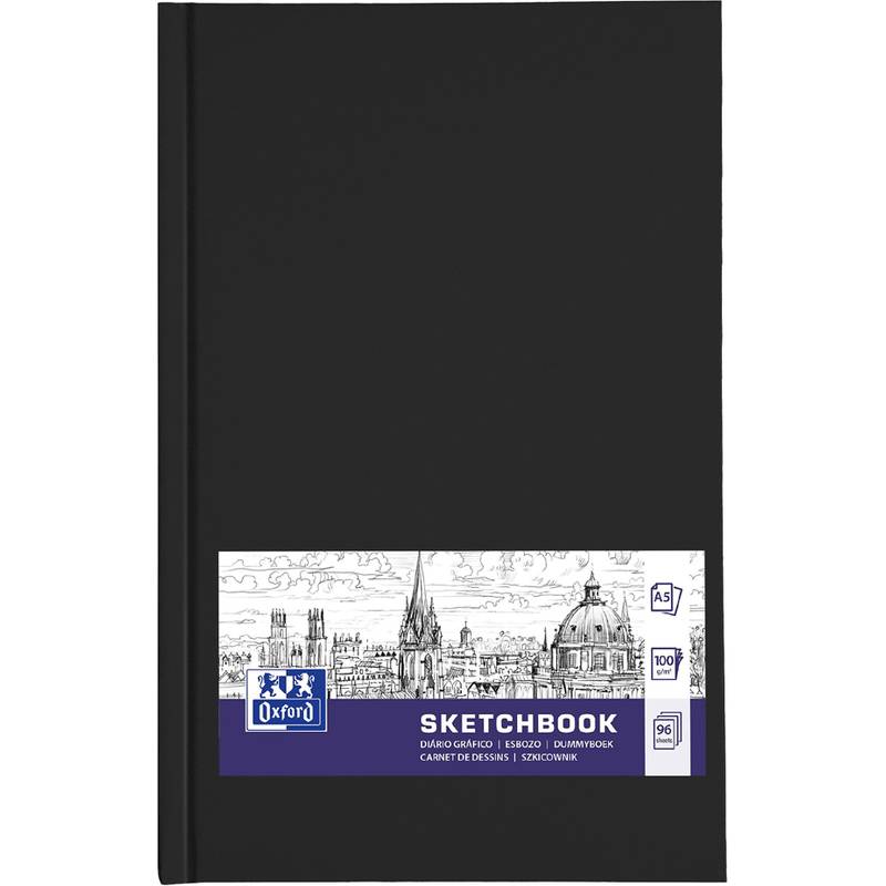 Oxford Skizzenbuch Hardcover, DIN A5, 96 Blatt, schwarz