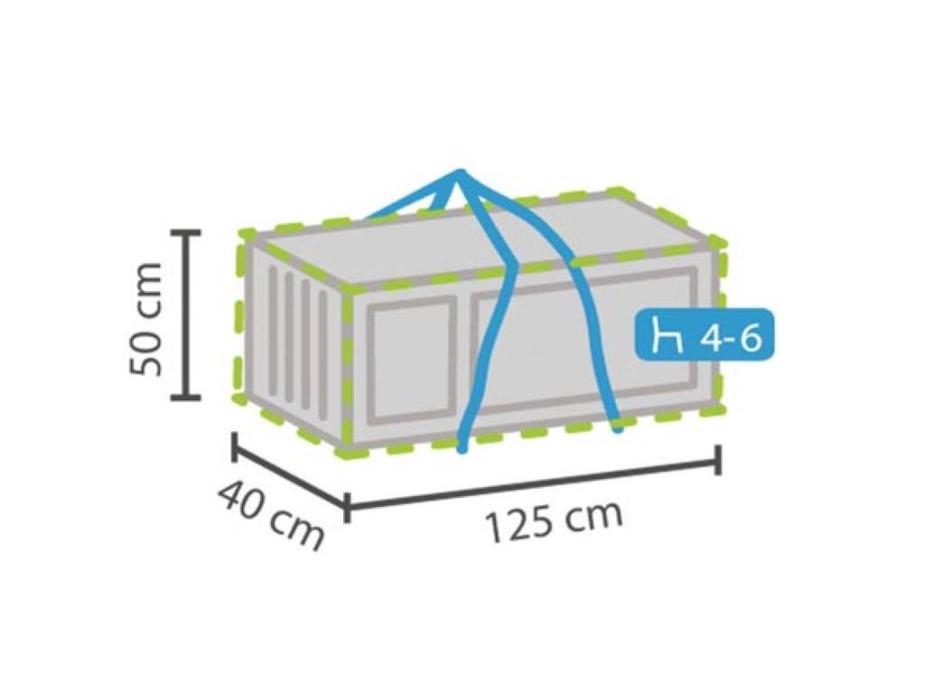 Perel Außenhülle Tasche für Kissen - 125x40x50cm