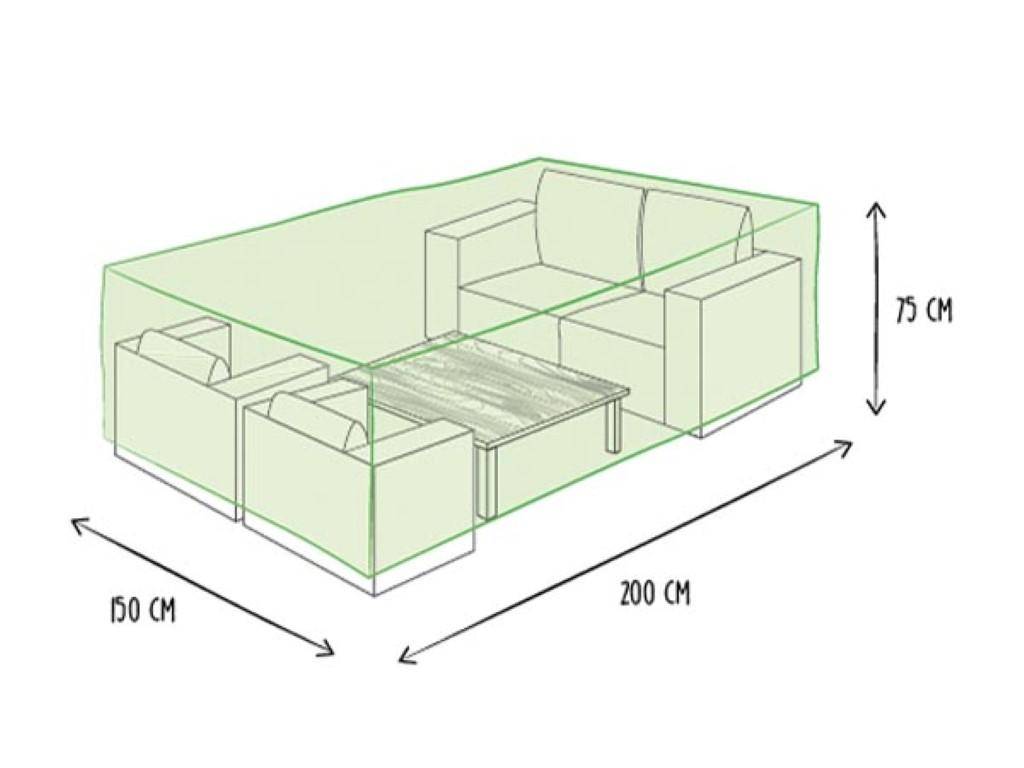 Perel Auenhlle fr Lounge-Set - 200x150x75cm