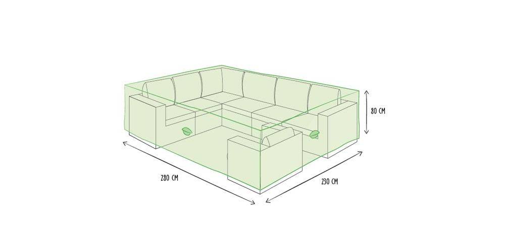 Perel Auenhlle fr Lounge-Set - 280x230x80cm