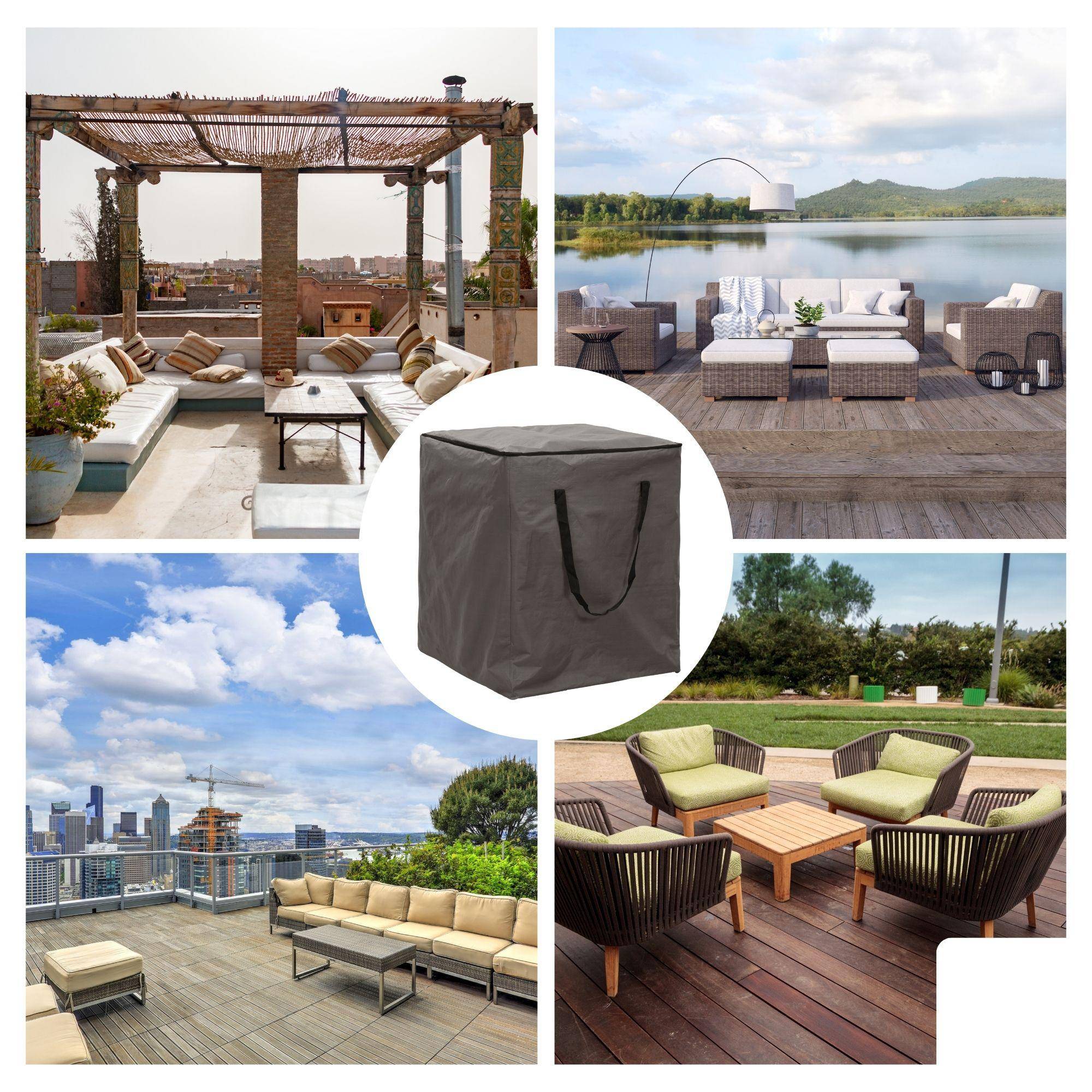 Perel Outdoor-Abdeckung Tasche fr Lounge-Kissen - 75x75x90cm