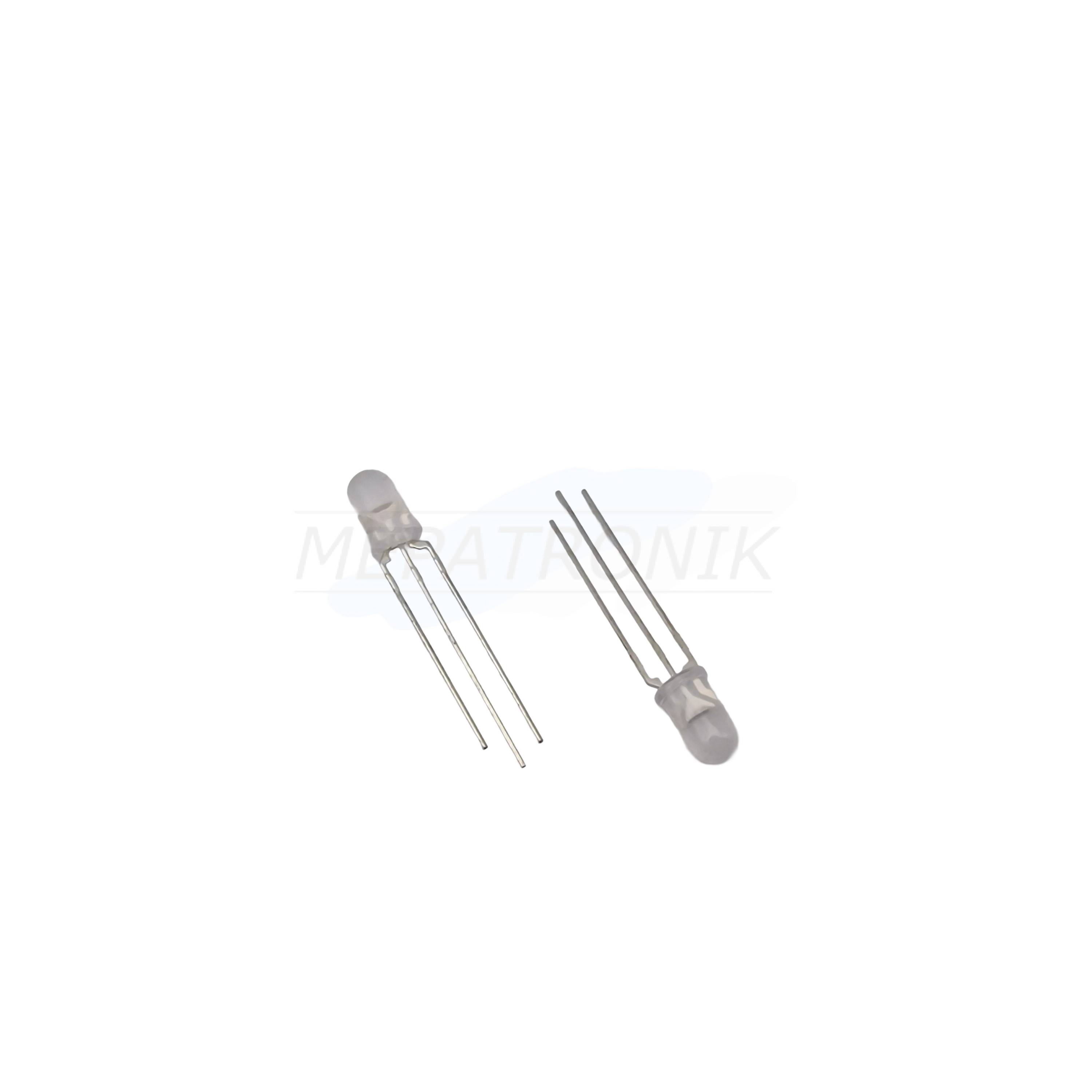 L-5A9EGW-12.3SF LED5MM WEISS 3PIN DIFFUS THT ROT / GRÜN | Set 500 Stück