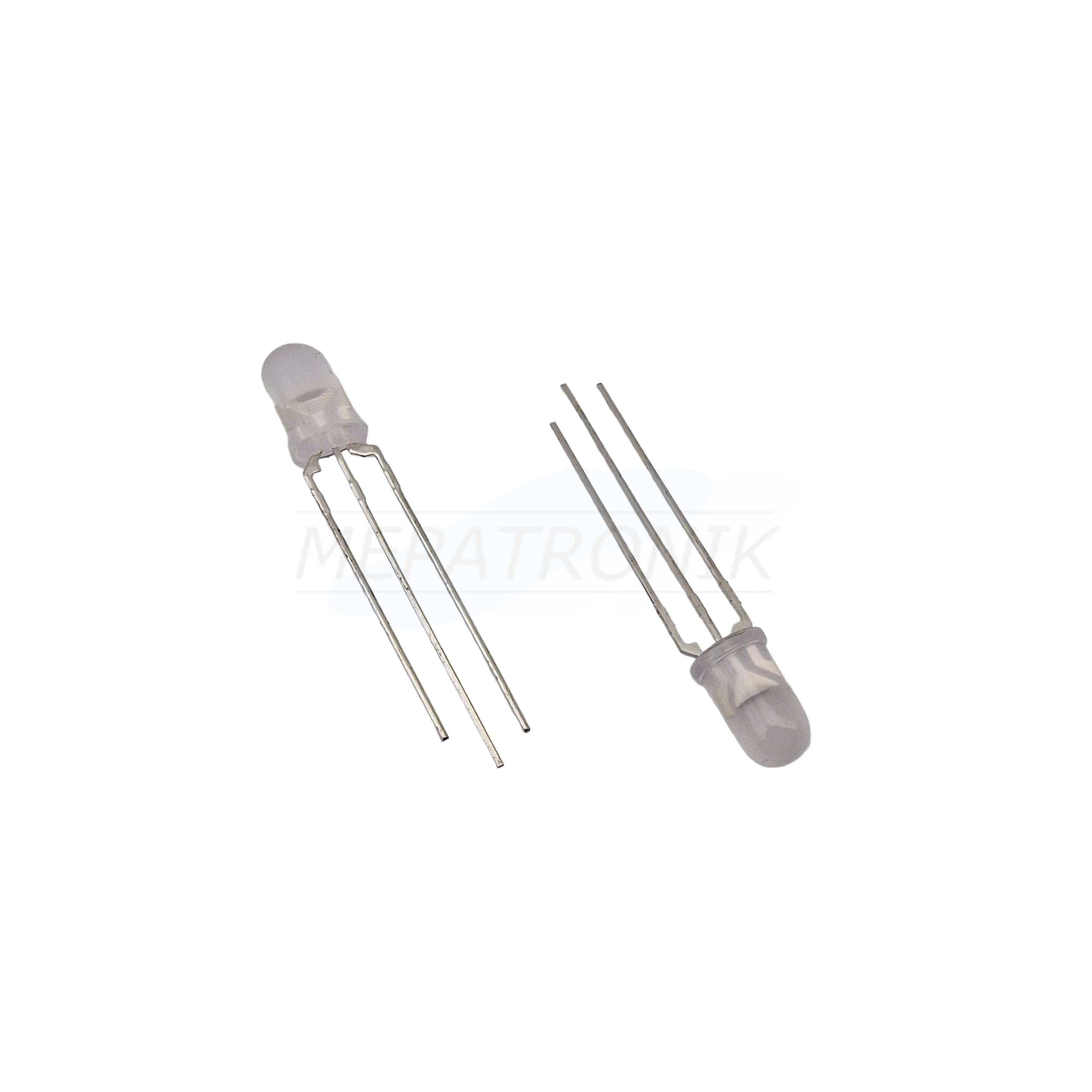 L-819EGW LED10MM WEISS 3PIN DIFFUS THT LEUCHTDIODE ROT/GRÜN | Set 200 Stück