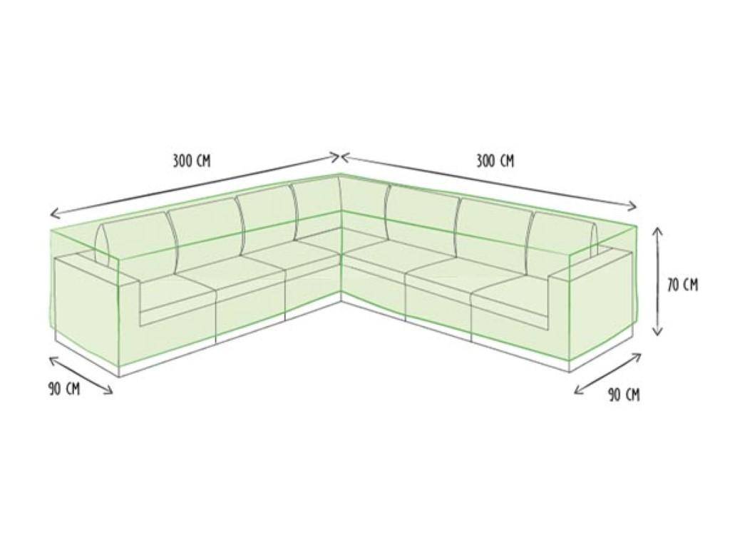 Perel Auenhlle fr L-frmiges Loungeset - 300x300x70cm