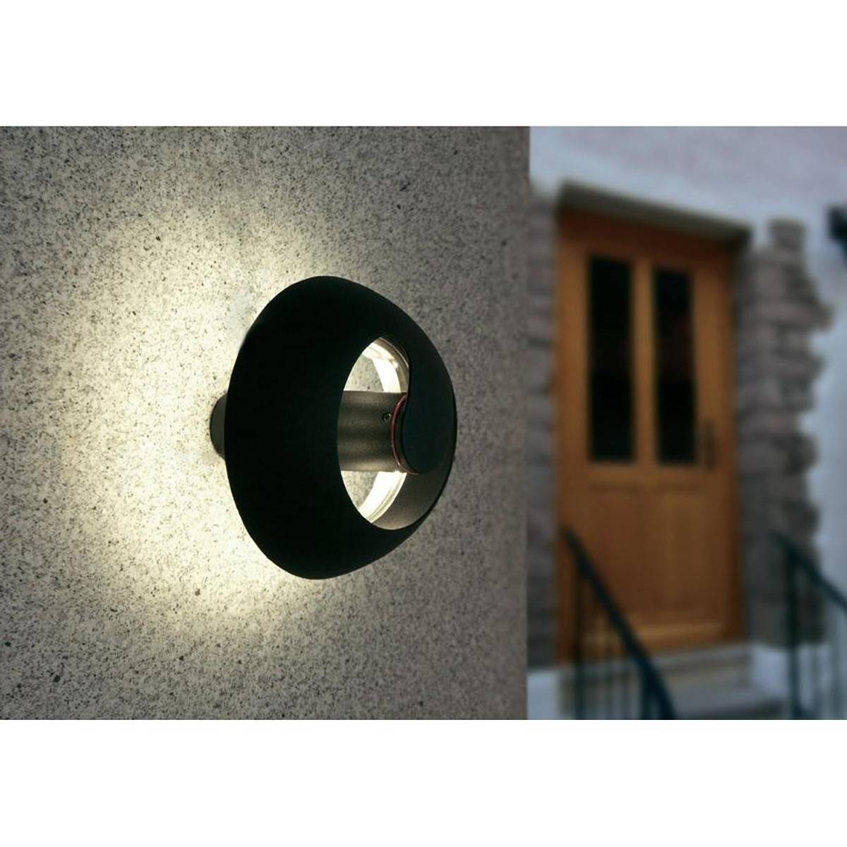 Dunkelgraue Wandaußenleuchte LED 6x1W/230V Anthrazit 220lm 4100K Ø19cm Höhe 14cm