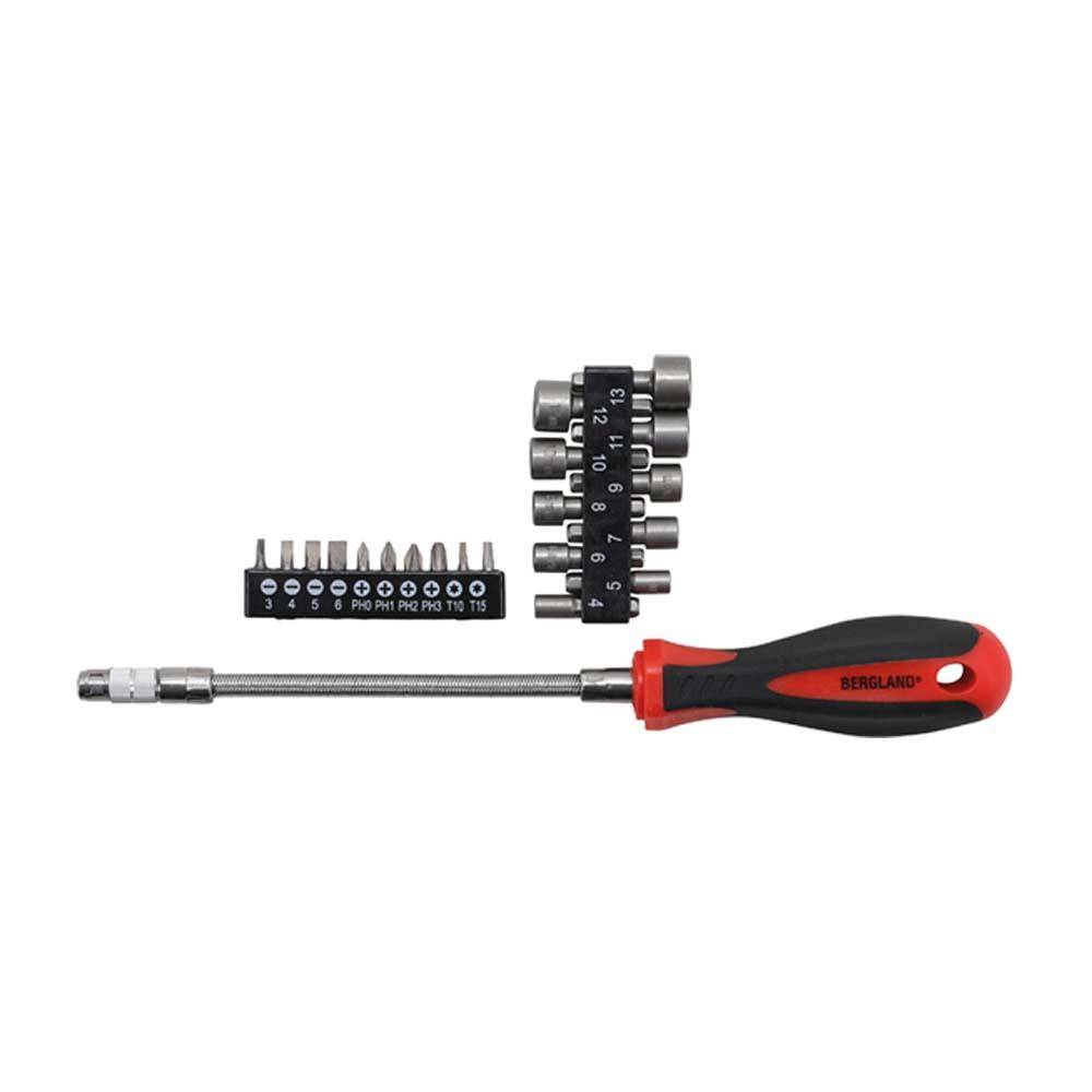 Schraubendreher-Bit-Satz - flexibler Schaft für schwer zugängliche Bereiche - 32-tlg.