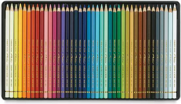 CARAN D'ACHE Buntstifte PABLO, 40er Metalletui aus Zedernholz, hexagonaler Schaft, Minenstärke: 3,8 mm,