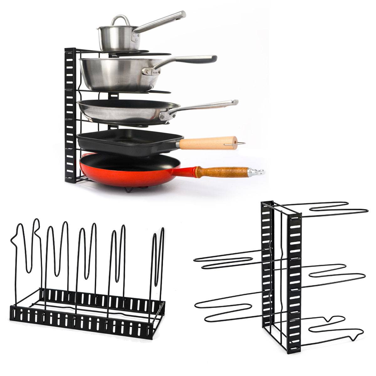 Pfannen Organizer mit 5 Ablagen Topfdeckel Aufbewahrung Küche Topf Regal