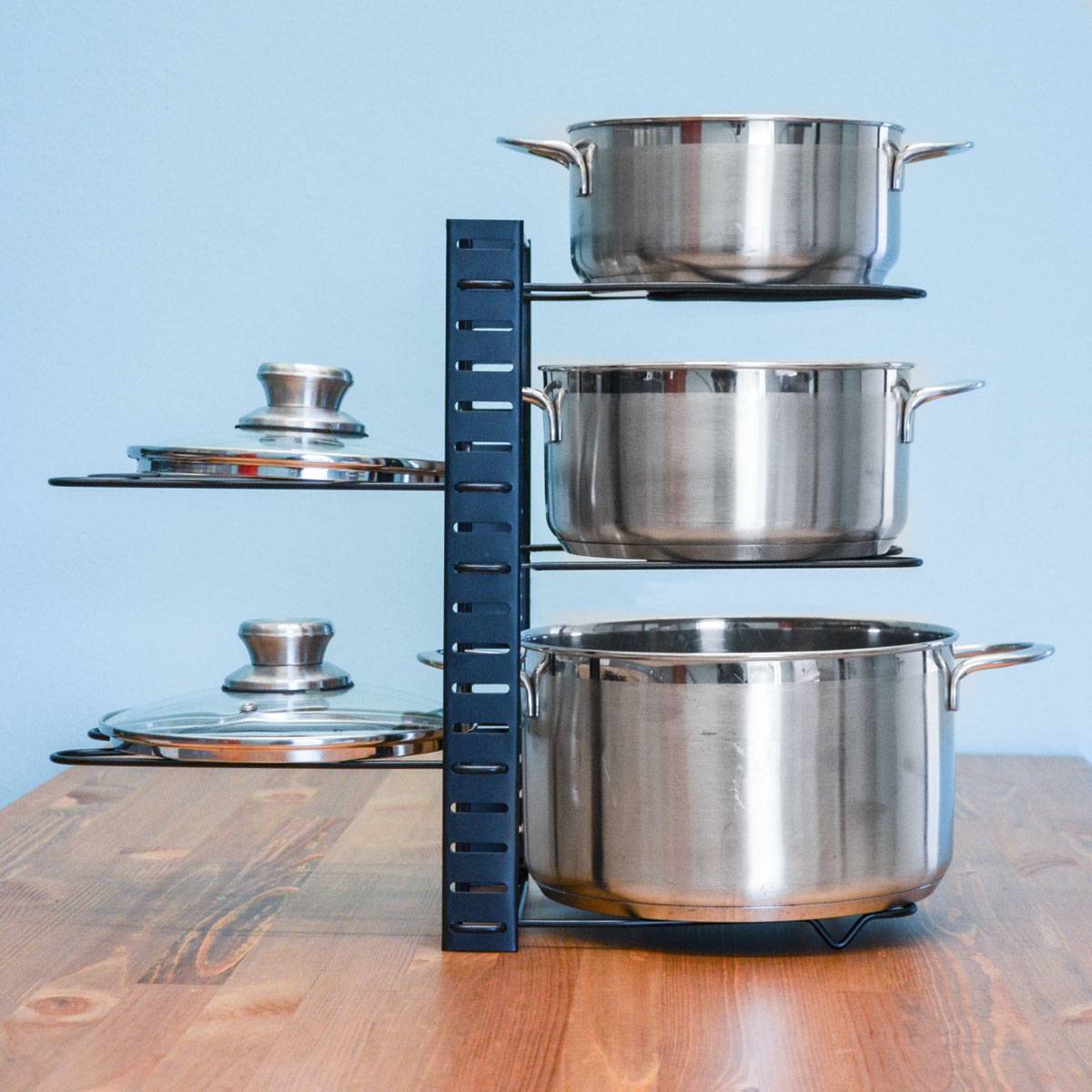 Pfannen Organizer mit 5 Ablagen Topfdeckel Aufbewahrung Küche Topf Regal