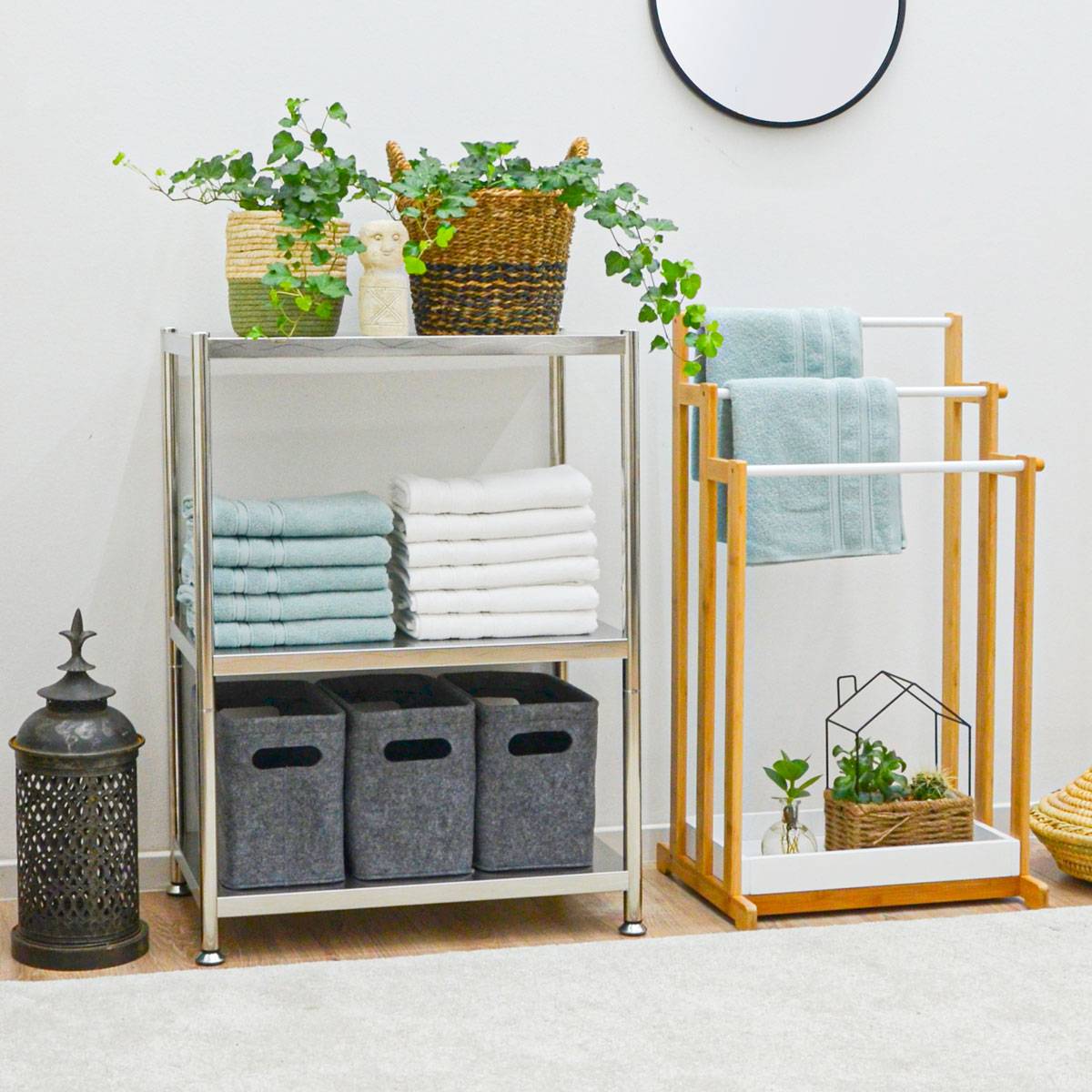 3 Ebenen Edelstahl Regal - 61x36x82 Schwerlastregal bis 60kg - Metallregal Küche