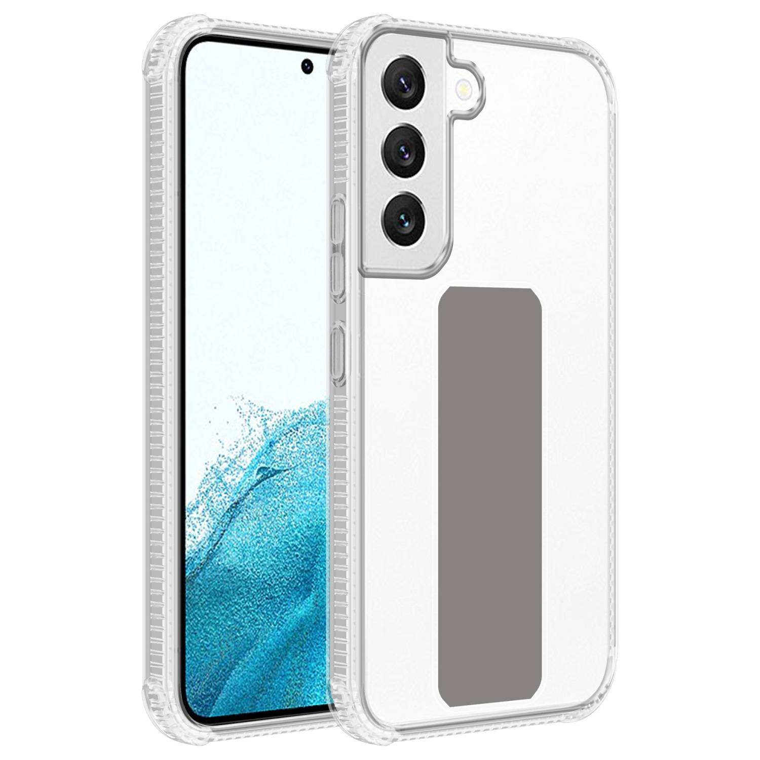 Cadorabo Schutzhülle für Samsung Galaxy S22 Hülle in Grau Etui TPU Silikon Case Cover Standfunktion