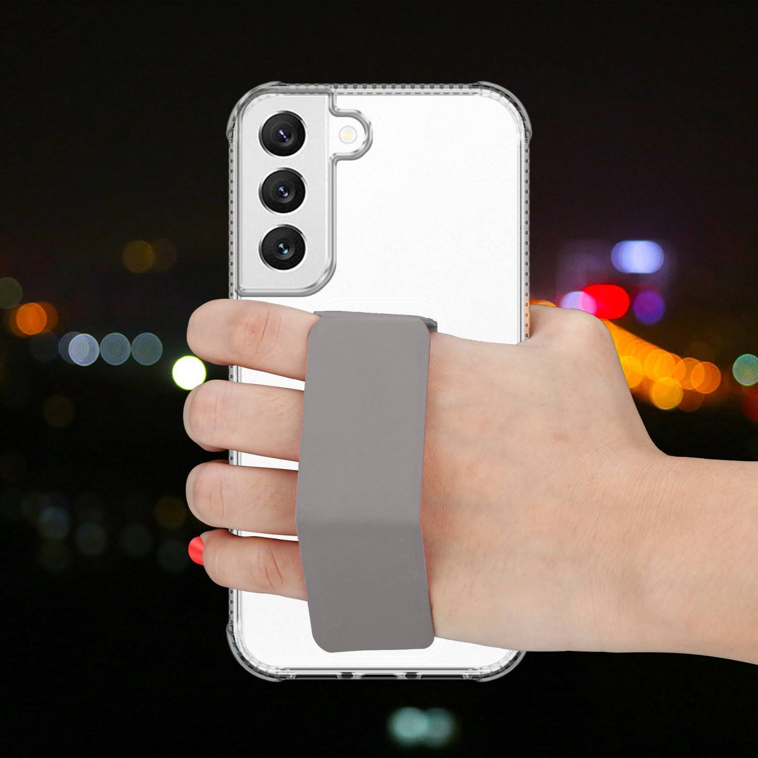 Cadorabo Schutzhülle für Samsung Galaxy S22 Hülle in Grau Etui TPU Silikon Case Cover Standfunktion