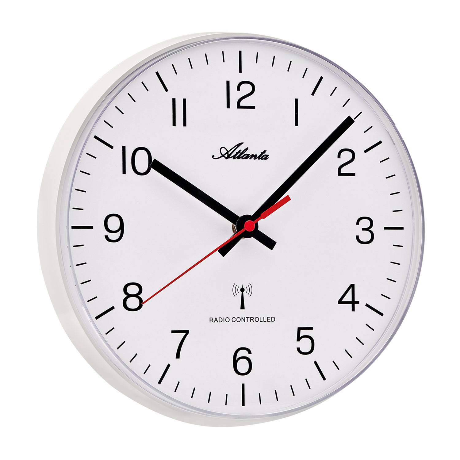 Atlanta 4532/0 Funk-Wanduhr, Weiß, aus Kunststoff, modern, gut ablesbar