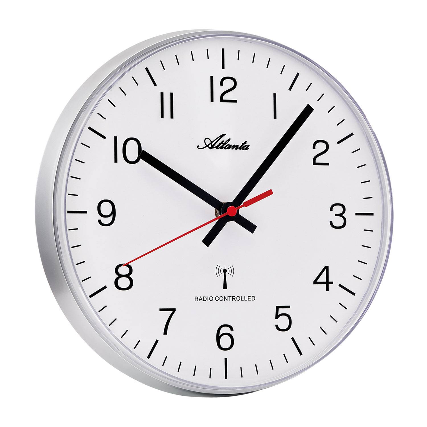 Atlanta 4532/19 Funk-Wanduhr, Silber, aus Kunststoff, modern, gut ablesbar