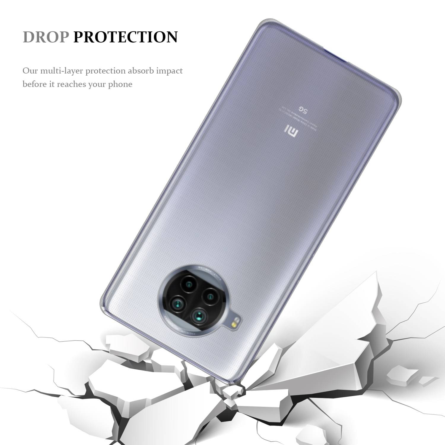 Cadorabo Hülle für Xiaomi Mi 10T Lite Schutz Hülle in natur Schutzhülle TPU Silikon Cover Etui Case